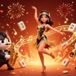 Experience thrilling gameplay at fooderiaipreziosi with vibrant slot reels, confetti, and lively characters.