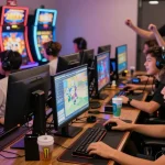 Pemain slot gacor berkumpul di ruang permainan, menikmati pengalaman bermain dengan semangat.