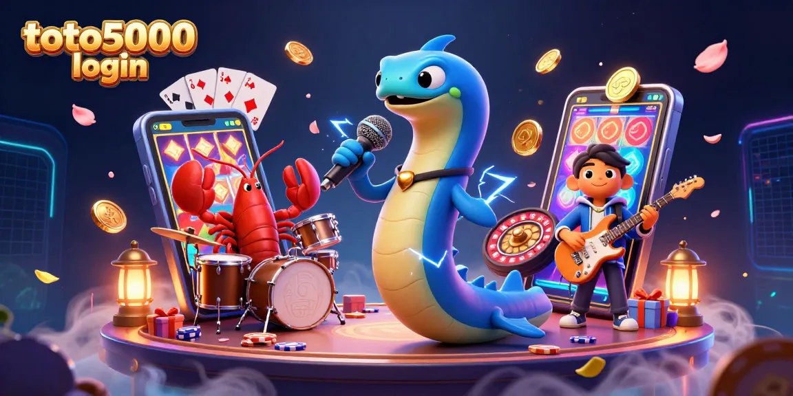 Play the vibrant slots with toto5000 login at this thrilling underwater casino party scene.